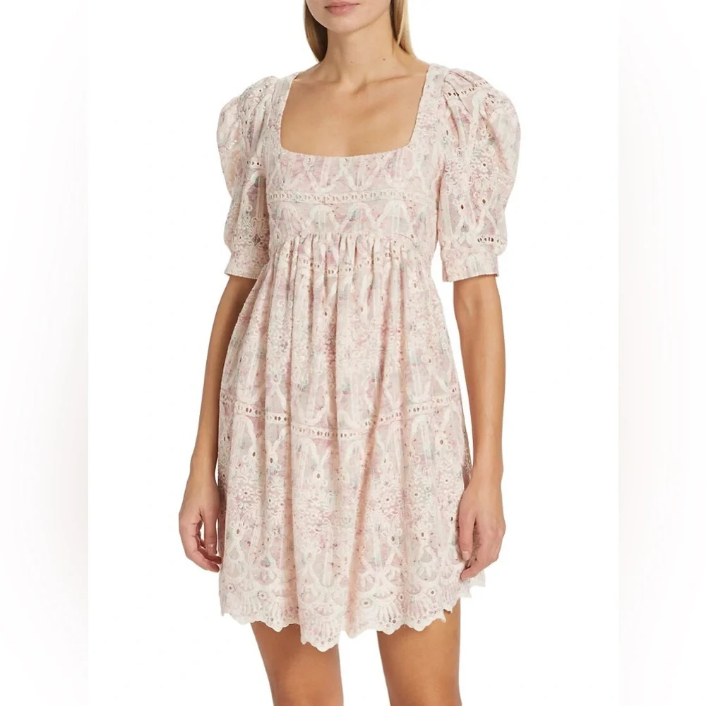 NWT En Saison Kiera Eyelet-Embroidered Mini Dress XS - Picture 1 of 7
